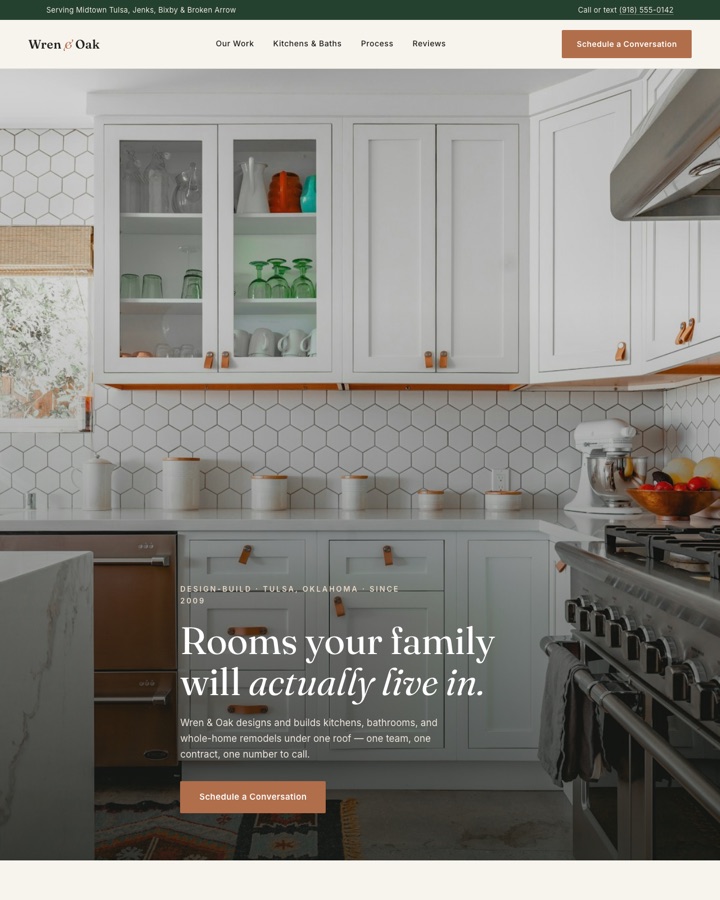 Website built for a design-build remodeler